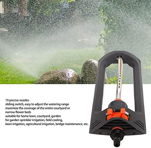 Turbo Oscillating Sprinkler, Heavy Duty Water Sprinkler for Yard 19 Nozzles Automatic Oscillating Lawn Sprinkler Watering Device for Home Garden Agricultural Irrigation - Image 3