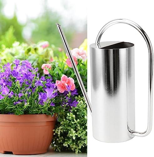 Watering Can Indoor, Metal Watering Can with Long Spout for Plants Mini Long Spout Water Can(Sliver) - Image 7