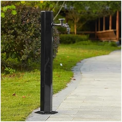 Floor Mounted Faucet Outdoor Water Pipe Vertical Fountain Irrigation Column,Stainless Steel Outdoor Garden Hose Holder with Faucet – Antifreeze & Antirust Vertical Water Column for Efficient by Unknown