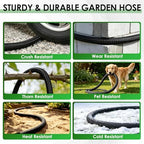 75FT Garden Hose Non-Expanding Flexible Water Hose With Sprayer Nozzle Lightweight Portable High Pressure Kink Resistant & Leakproof Durable Black Pipe For Garden Yard Lawn - Image 5