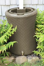 Good Ideas 50 Gallon Nantucket Rain Barrel Planter, Coyote Granite - Image 2