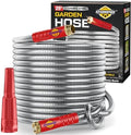 Stainless Steel Water Hose | Heavy Duty Metal Garden Hose with Nozzle | Kink Free, Anti Rust | Flexible and Lightweight Water Pipe for Gardening | Available in Different Sizes | HydroPro by Unknown