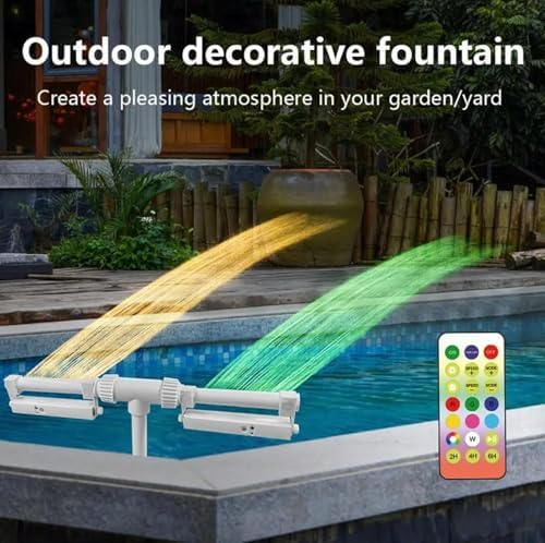 Swimming Pool Waterfall Fountain LED Light 7 Color Changing - Image 5