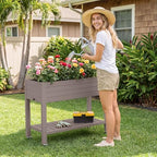 Fancyango Raised Garden Bed with Wheels 33.7" H -Medium Gray - Image 6
