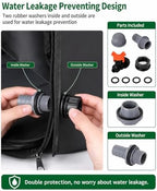 100 Gallon Collapsible Rain Barrel, Portable Rainwater Collection System, Water Storage Tank, Rain Catcher Barrel with Two Spigots and Overflow Kit, Rain Water Barrel Collector for Garden, Black - Image 7
