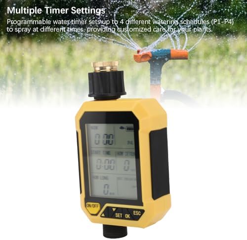 Programmable Sprinkler Timer, 4 Custom Schedules for Lawn Garden Zones Rain Delay Function Auto Manual Modes ABS Brass Outdoor Build for Homeowners Yard Balcony Watering Systems - Image 3
