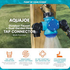 Aqua Joe SJI-MFGA2 Multi-Function Outdoor Faucet and Dual Garden Hose Tap Connecter - Image 3