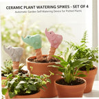 Self Watering Spikes 4-Pack Adorable Elephant Terracotta Watering Spikes for Indoor Plants Automatic Plant Waterer - Image 4