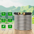 Metal Garden Hose 75ft,Flexible Stainless Steel Water Hose with 10-Function Nozzle,No-Kink,Lightweight for Yard,Outdoor,Lawn,Car - Image 2