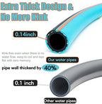 Upgraded Kink Free Hybrid Garden Hose 100ft 5/8", Thickened Heavy Duty Water Hose with Brass Solid Connector，Lightweight Flexible Tough Rubber Hose with Nozzle,Durable Yard Outdoor Hose - Image 2