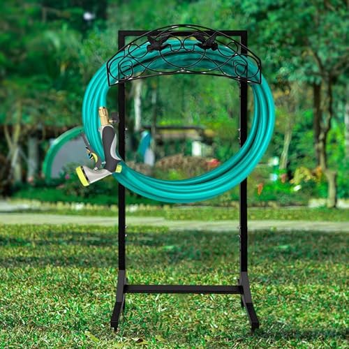150FT Freestanding Garden Hose Holder Stand, Heavy Duty Rust Resistant Hose Storage Rack with 4 Stable Spikes, No Drill Outdoor Water Hose Hanger for Yard Lawn Patio - Image 5