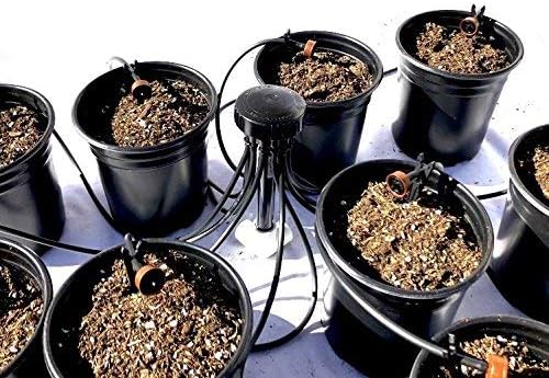12 Plant Drip Grow Kit - Starter Hydroponics Irrigation Bubbler/Manifold Kit - Includes 100'ft 1/8" Distribution Tubing, Emitter Stakes, Manifold & Plugs (Pots Sold Separately) (1 GPH) by OneStopOutdoor