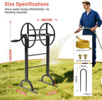 Garden Hose Reel with Handle – Heavy Duty Metal Freestanding Water Hose Holder, Upgraded Retractable Hose Winder for Up 150FT 5/8" Hose, Perfect for Lawn, Yard & Outdoor Use - Image 2