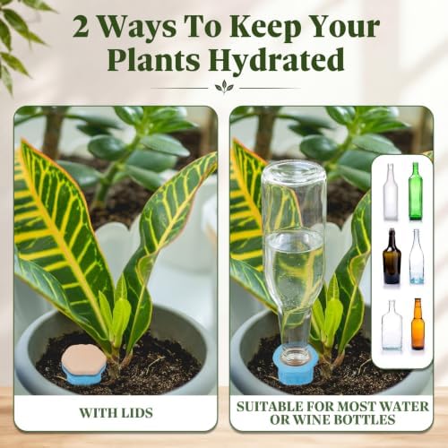 6 Pack Terracotta Watering Spikes with Lids and 3 Shovels Plant Watering Devices Wine Bottle Automatic Plant Slow Release Self Planting Stakes for 4”-6” Pots(3.94 x 1.18 x 1.18 Inches) - Image 4