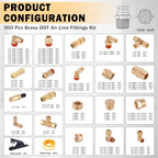 CheeMuii 300 Pcs Brass DOT Air Line Fittings with Brass Pipe Fittings Kit - Image 2