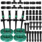 Relaxweex 4 Sets Above Ground Sprinkler System for Yard Garden Watering Irrigation System Included 59ft Hose Sprinkler DIY Multi-adjustable Flex Irrigation Kit for Garden Raise Bed Lawn Outdoor Plants by Relaxweex