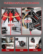 Retractable Air Hose Reel - 1/4" x 50 FT Hybrid Polymer Air Compressor Hose Reel, Heavy Duty Industrial Steel Single Arm with 6.56 FT Lead-in, Max 300 PSI, 180° Swivel Wall/Ceiling Mount - Image 6
