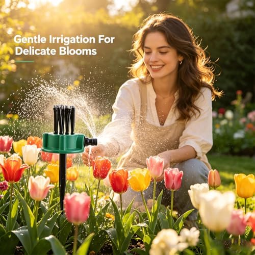 LONGLUAN 360° Coverage Precision Garden Irrigation Sprinkler, Lawn Irrigation System, Multi-Directional Automatic Water Sprinklers for Large Area Yard, Vegetable Garden, Flower Bed (4pcs) - Image 5