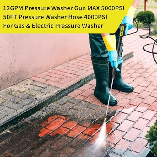 POHIR 5000PSI Pressure Washer Gun and 50ft Hose 4000psi - Image 2