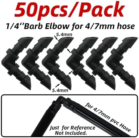 50pcs Garden Tee Connector 4/7mm 1/4'' Hose Pipe Water Tubing Barb Fitting Drip Irrigation Adapter Coupling Repair(E-50PCS) - Image 2