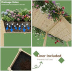 Raised Garden Bed with Legs, 72x24x30in Tall Wooden Elevated Planter Box with Liner for Flowers Vegetables Herbs, Wavy Profile Outdoor Raised Bed for Balcony/Patio/Backyard - Image 4