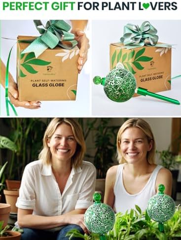 16 Oz 2 pcs Plant Watering Globes for Indoor Plants with Metal Self Watering Planter Insert - Premium XL Glass Hand-blown Globes - Automatic Plant Waterer Indoor, Gift For Gardeners [Mosaic & Crystal] - Image 6