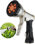 Heavy duty metal garden hose sprayer nozzles, 9 types of high pressure manual sprays, zinc alloy body, 3/4" standard connector, soft rubber grip - Image 4