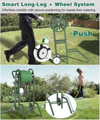 Artigarden Hose Reel Cart with 2 Wheels, Garden Water Hose Holder Heavy Duty Powder Coated Steel Outdoor Winder Storage Holds 125 ft 5/8" Hoses with Basket and 3.9ft Leader Hose for Backyard, Green - Image 3