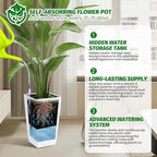 Garvee 16" Tall Planters Set of 2, Outdoor＆Indoor Planter Pots, White - Image 7