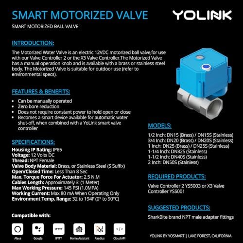 YoLink Water Shutoff Kit: 0.5" Stainless Ball Valve + Valve Controller - Image 5
