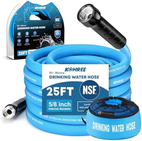 Kohree NSF 372 Certified 25-ft Drinking Water Hose, 5/8'' RV Water Hose by BuyNowKohreeRVAccessory