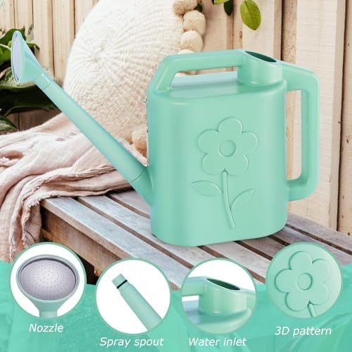 2 Gallon Watering Can for Indoor Plants, Garden Watering Cans for Outdoor Plant House Flower, Modern Plant Watering Can Large Long Spout with Sprinkler Head - Image 3