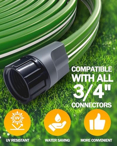 75FT Three-Tube Flat Sprinkler Hose with Holes with U-Shaped Stakes - Image 2