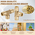 1/2" Brass Union Tee, DOT Approved 3-Way Air Line Connector 5PCS - Image 2