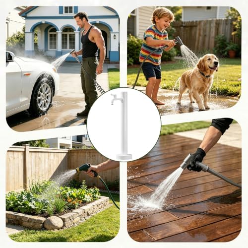Outdoor Stainless Steel Vertical Water Column with Faucet, Freestanding Garden Water Tap Hose Stand, Freeze Proof Yard Hydrant Spigot for Campsite, Villa, Backyard Patio(A,Height: 60cm/23.6in) - Image 6