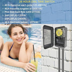 T104R Mechanical Timer Switch, 208–277 VAC 40 Amp,Pool Pump Switch, 24 Hour 12 ON/Off for Pump, Heavy Duty Pool Timers Outdoor, Timer for Pump Lights HVAC Systems, 5 Years Warranty - Image 4