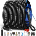 Sewer Jetter Kit for Pressure Washer(50FT),1/4" NPT Drain Cleaner Hose 5800PSI with 3 Sewer Jet Nozzles，Pearl Corsage Pin，Marking Ring,Spray Nozzle，Teflon Tape&Gloves by VividWash