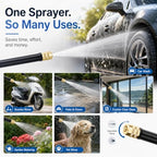 H2 Long Spray Gun + 3 Connectors, H2 Long Spray Gun Power Washer, Multifunctional Car Wash Tool, 360° Adjustable Nozzle, Portable High Pressure Water Sprayer, for Car Washing Patio Irrigation (#c) - Image 5