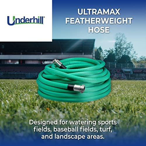 Underhill UltraMax Featherweight Lightweight Garden Water Hose 50 ft, Anti-Kink, 300 psi WP, 1200 psi BP, H10-075FW, 1 Inch x 75 ft NPSH, Green - Image 2