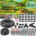 Drip Irrigation System, 213FT Drip Irrigation Kit for Garden - 50FT Main & 163FT Branch Tubing, Adjustable Nozzles for Drip or Mist Cooling, Irrigation System for Garden, Lawn, Patio, Raised Bed by PETUOL