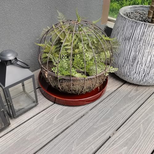 Ceramic Plant Saucer 14.5 Inch, Round Plant Trays for Indoors/Outdoors, Flower Pot Saucers for Holding Water Drips and Soil, Drainage Tray for Plant Pot, Reactive Glaze Brown - Image 6