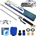 2026 New Jet Nozzle Power Washer For Garden Hose, Heavy-Duty Jet Hose Nozzle High Pressure, Turn Any Hose Into a Power Washer for Gutter Patio Car Pet Window Glass (Black, With extension tube) by Unknown