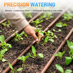 492FT 1/4" Drip Irrigation Tubing with 6" Emitter Spacing, Hydroponics Dripline Hose with Built-in 0.5 GPH Dripper Drip Irrigation Systems for Gardens Greenhouse Bed Flower Watering, Brown - Image 3