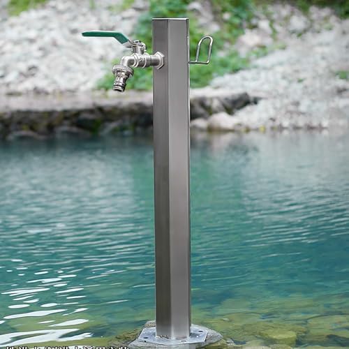 Freestanding Vertical Garden Water Column with Faucet - Durable Hose Stand for Patio/Backyard, Floor Mount Water Tap, Antifreeze Outdoor Faucet for Villa and Parks by Unknown