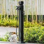Stainless Steel Outdoor Water Spigot | Vertical Square Garden Water Column | Decorative Water Fountain Yard Hydrant Hose Stand for Patio, Deck, Poolside & Backyard(A,Height: 95cm/37.4in) by Lonmrrton