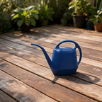 2 Gallon Plastic Watering Can with Long Spout for Indoor Outdoor Plants, Ergonomic Handle Garden Water Pot for Home Flower Bed, Green Blue Grey(Deep Blue - 2L) - Image 3