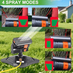 16-Nozzle Oscillating Sprinkler with Dual-Zone Sprinkler Water Timer, 360°Rotating Lawn Sprinklers for Yard, Automatic Irrigation System, for Lawn Yard Garden Watering (Green) - Image 4