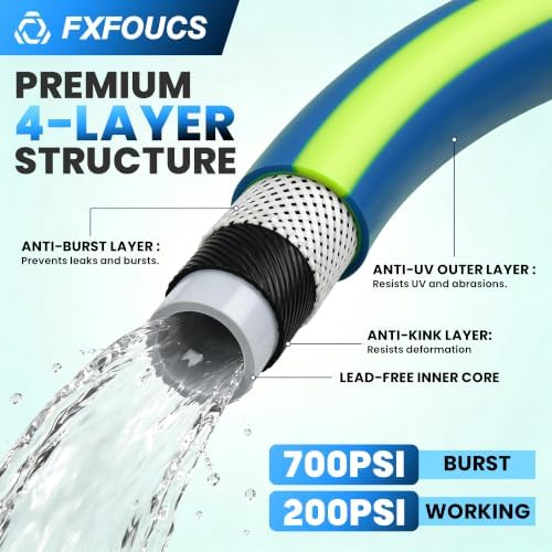 Garden Hose 50ft x 5/8", Heavy Duty Water Hose, Kink Resistant - Image 5
