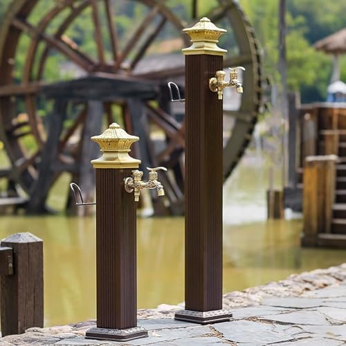 Aluminum Alloy Outdoor Faucet, Vertical Garden Water Column, Freestanding Garden Hose Holder for Irrigation, Car Washing, Watering Flowers(74cm/29.1in) - Image 2
