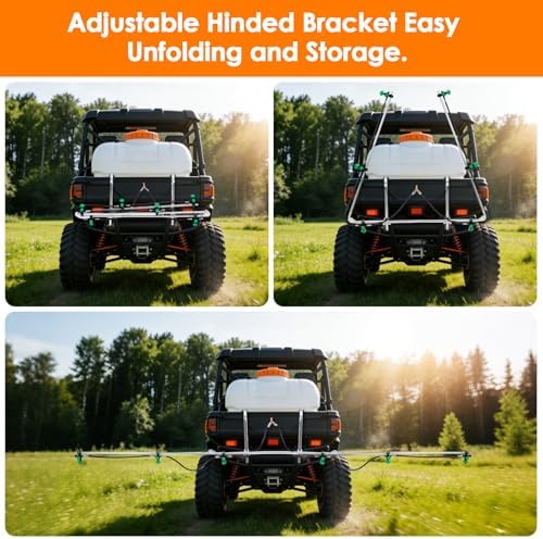 6-Nozzle Foldable Sprayer Boom Kit, Equipped With 2 Heavy-Duty Hooks, 122" Wide, Suitable for ATVs/UTVs, With Adjustable Spray Patterns, Ideal For Large-scale Watering Applications - Image 4